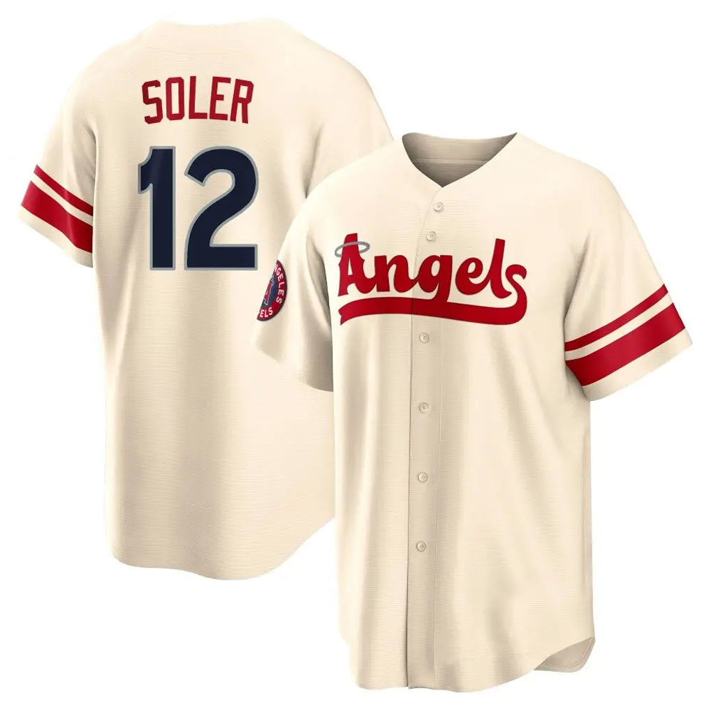 Elroe LA.Angels #12 Jorge Soler Player Cream City Connect Home Stitched Jerseys