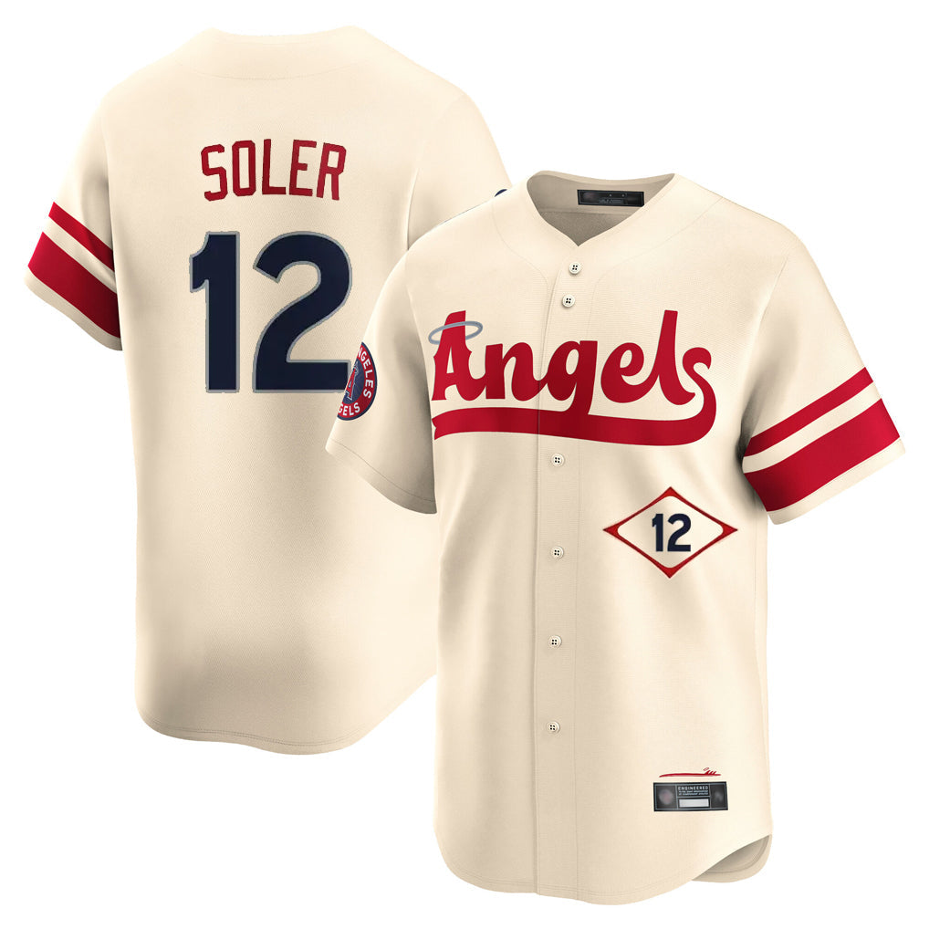 Elroe LA.Angels #12 Jorge Soler Player Cream City Connect Limited Home Stitched Jerseys