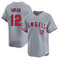 Elroe LA.Angels #12 Jorge Soler Player Gray Home Limited Stitched Jerseys