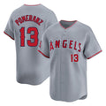Elroe LA.Angels #13 Drew Pomeranz Player Gray Home Limited Stitched Jerseys