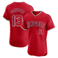 Elroe LA.Angels #13 Drew Pomeranz Player Red Home Limited Elite Stitched Jerseys