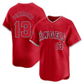 Elroe LA.Angels #13 Drew Pomeranz Player Red Home Limited Stitched Jerseys