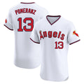 Elroe LA.Angels #13 Drew Pomeranz Player White T-shirt Home Limited Elite Stitched Jerseys