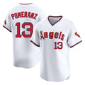 Elroe LA.Angels #13 Drew Pomeranz Player White T-shirt Home Limited Stitched Jerseys