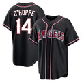 Elroe LA.Angels #14 Logan O'Hoppe Player Black Fashion Out Home Game Stitched Jerseys