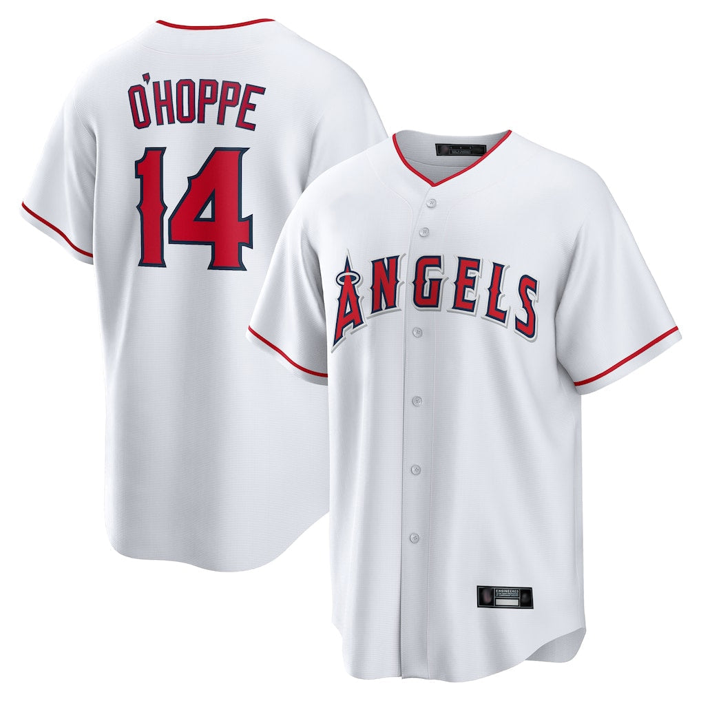 Elroe LA.Angels #14 Logan O'Hoppe Player White Home Game Stitched Jerseys