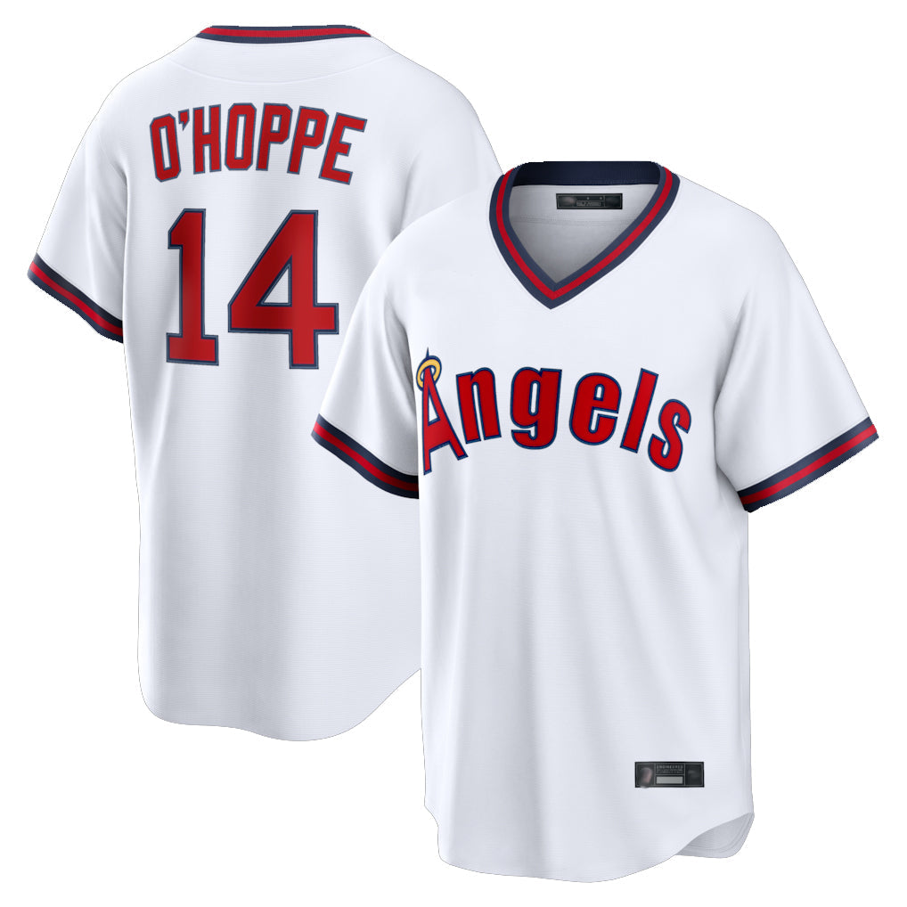 Elroe LA.Angels #14 Logan O'Hoppe Player White T-shirt Home Game Stitched Jerseys