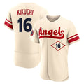 Elroe LA.Angels #16 Yusei Kikuchi Player Cream City Connect Limited ELite Home Stitched Jerseys