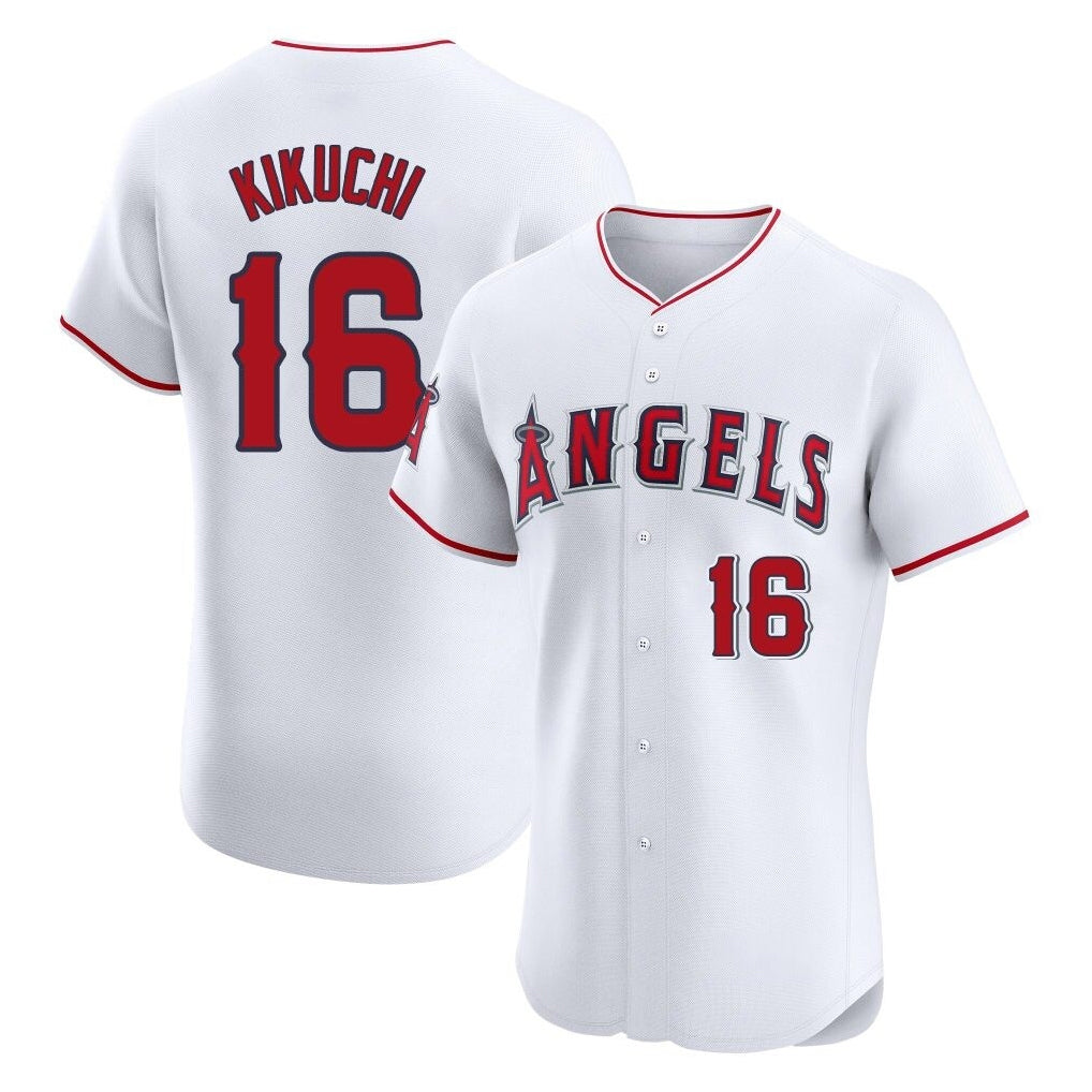 Elroe LA.Angels #16 Yusei Kikuchi Player White Limited Elite Stitched Home Jerseys