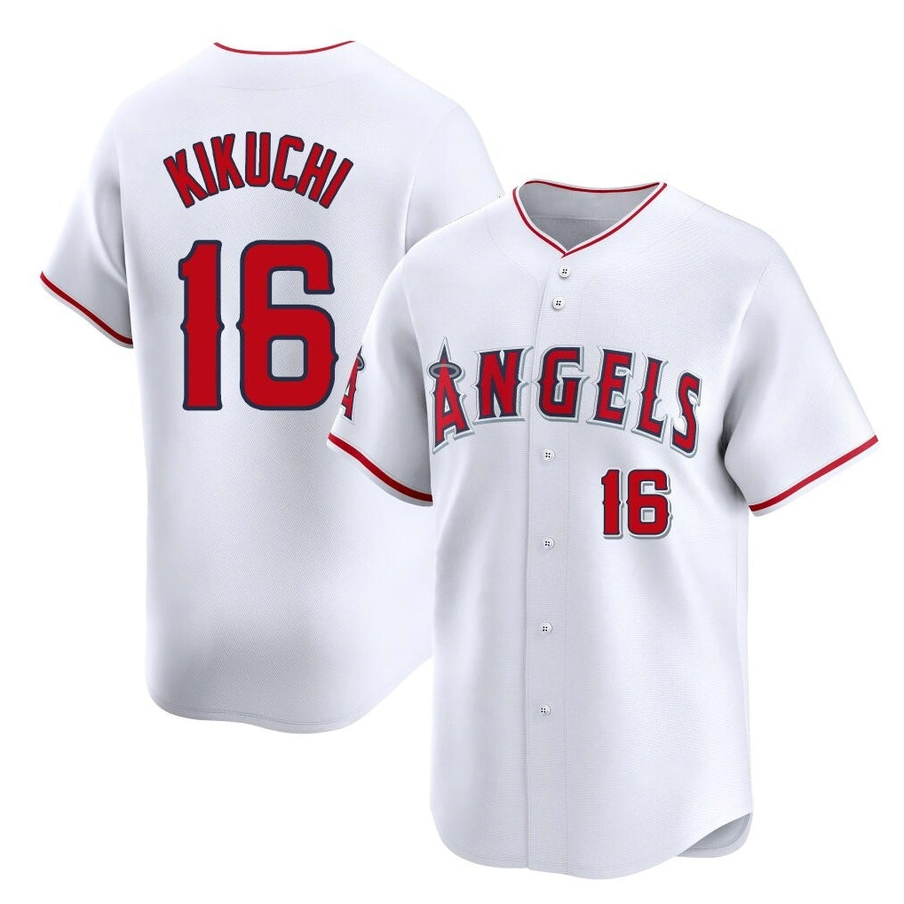 Elroe LA.Angels #16 Yusei Kikuchi Player White Limited Home Stitched Jerseys