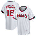 Elroe LA.Angels #16 Yusei Kikuchi Player White T-shirt Home Game Stitched Jerseys