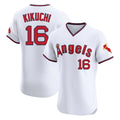 Elroe LA.Angels #16 Yusei Kikuchi Player White T-shirt Home Limited Elite Stitched Jerseys