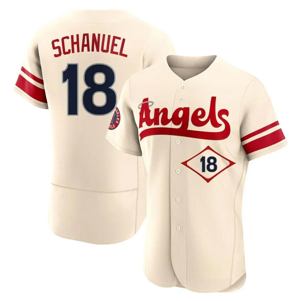 Elroe LA.Angels #18 Nolan Schanuel Player Cream City Connect Limited ELite Home Stitched Jerseys