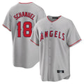 Elroe LA.Angels #18 Nolan Schanuel Player Gray Home Game Stitched Jerseys