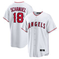 Elroe LA.Angels #18 Nolan Schanuel Player White Home Game Stitched Jerseys