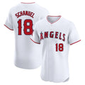 Elroe LA.Angels #18 Nolan Schanuel Player White Limited Elite Stitched Home Jerseys
