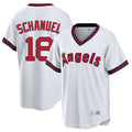 Elroe LA.Angels #18 Nolan Schanuel Player White T-shirt Home Game Stitched Jerseys
