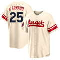 Elroe LA.Angels #25 Travis d'Arnaud Player Cream City Connect Home Stitched Jerseys