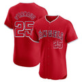 Elroe LA.Angels #25 Travis d'Arnaud Player Red Home Limited Elite Stitched Jerseys
