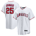 Elroe LA.Angels #25 Travis d'Arnaud Player White Home Game Stitched Jerseys