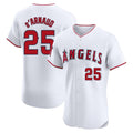 Elroe LA.Angels #25 Travis d'Arnaud Player White Limited Elite Stitched Home Jerseys