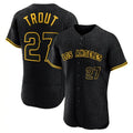 Elroe LA.Angels #27 Mike Trout Player Black Snake Skin City Limited Elite Home Stitched Jerseys