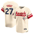 Elroe LA.Angels #27 Mike Trout Player Cream City Connect Limited Home Stitched Jerseys