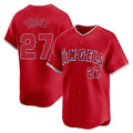 Elroe LA.Angels #27 Mike Trout Player Red Home Limited Stitched Jerseys