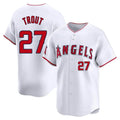 Elroe LA.Angels #27 Mike Trout Player White Limited Home Stitched Jerseys