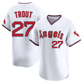 Elroe LA.Angels #27 Mike Trout Player White T-shirt Home Limited Stitched Jerseys