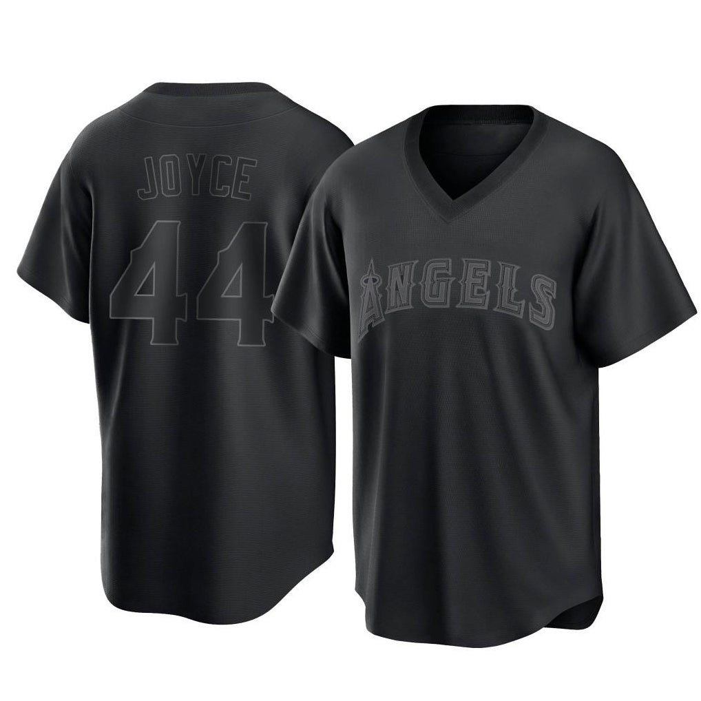Elroe LA.Angels #44 Ben Joyce Player Black Pitch Fashion T-shirt Stitched Jerseys