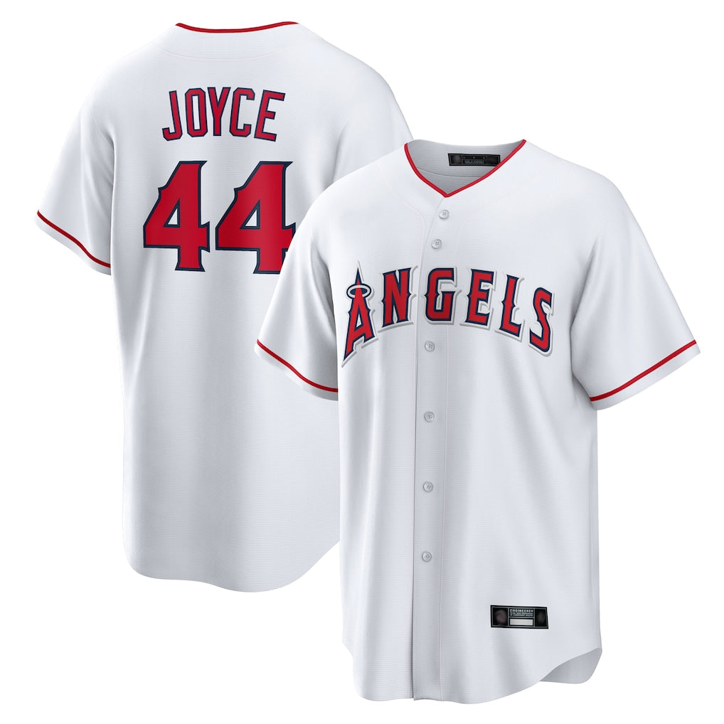 Elroe LA.Angels #44 Ben Joyce Player White Home Game Stitched Jerseys