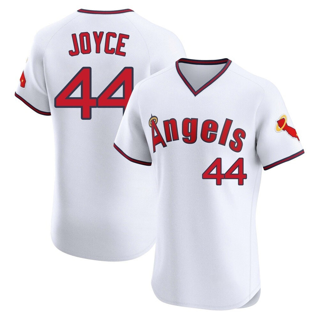 Elroe LA.Angels #44 Ben Joyce Player White T-shirt Home Limited Elite Stitched Jerseys