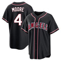 Elroe LA.Angels #4 Christian Moore Player Black Fashion Out Home Game Stitched Jerseys
