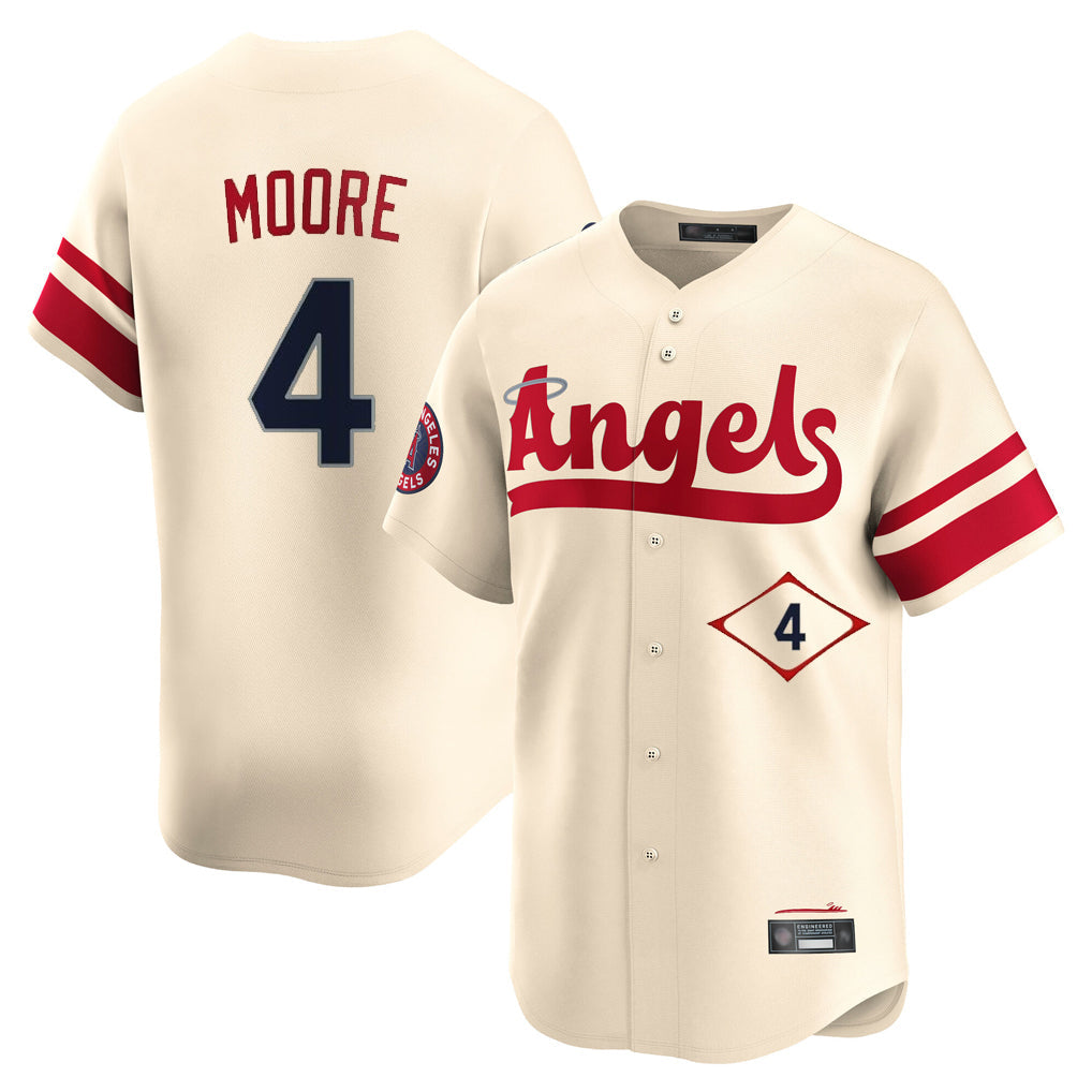 Elroe LA.Angels #4 Christian Moore Player Cream City Connect Limited Home Stitched Jerseys