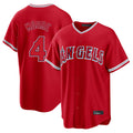 Elroe LA.Angels #4 Christian Moore Player Red Home Game Stitched Jerseys