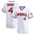 Elroe LA.Angels #4 Christian Moore Player White T-shirt Home Limited Elite Stitched Jerseys