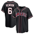 Elroe LA.Angels #6 Anthony Rendon Player Black Fashion Out Home Game Stitched Jerseys