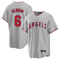 Elroe LA.Angels #6 Anthony Rendon Player Gray Home Game Stitched Jerseys
