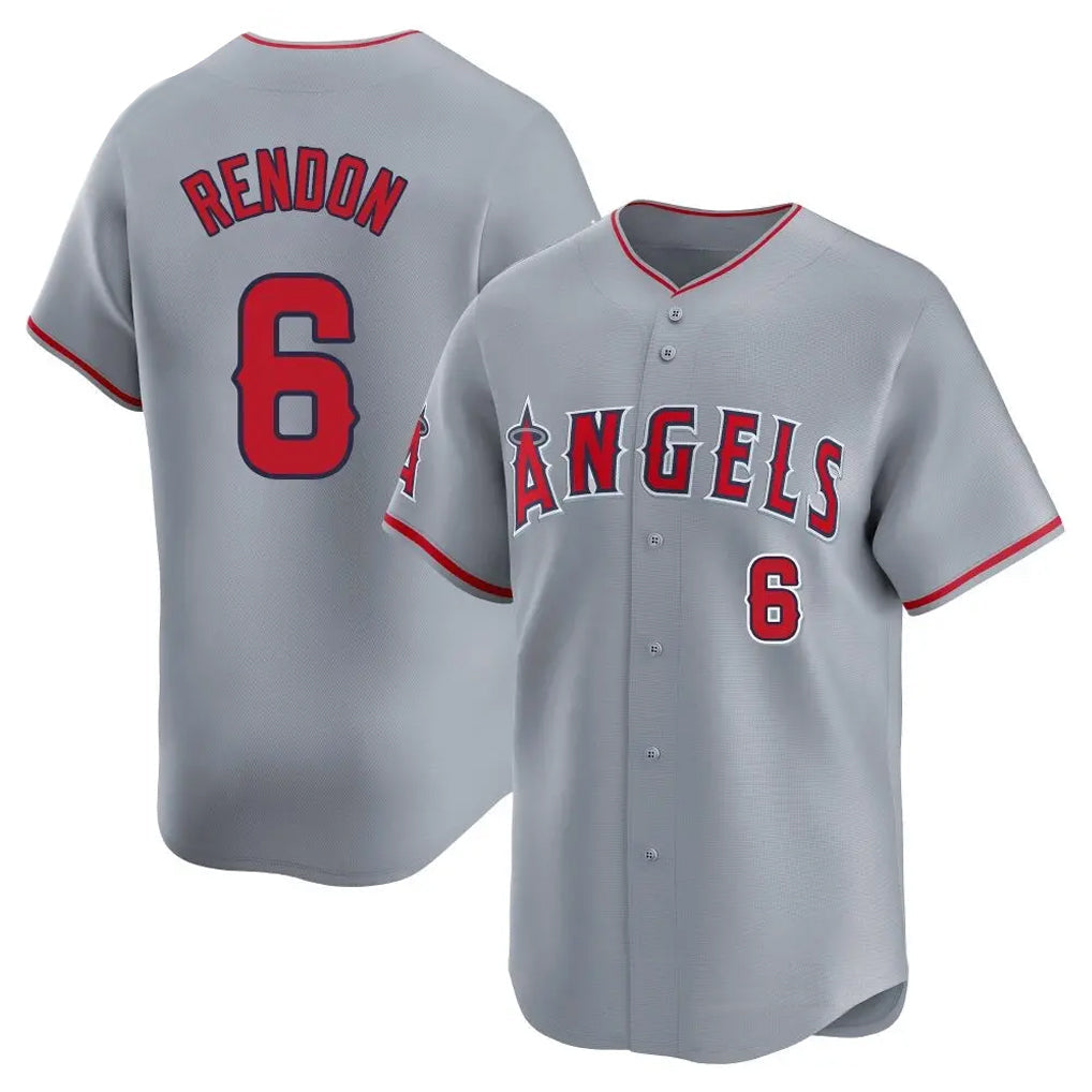 Elroe LA.Angels #6 Anthony Rendon Player Gray Home Limited Stitched Jerseys