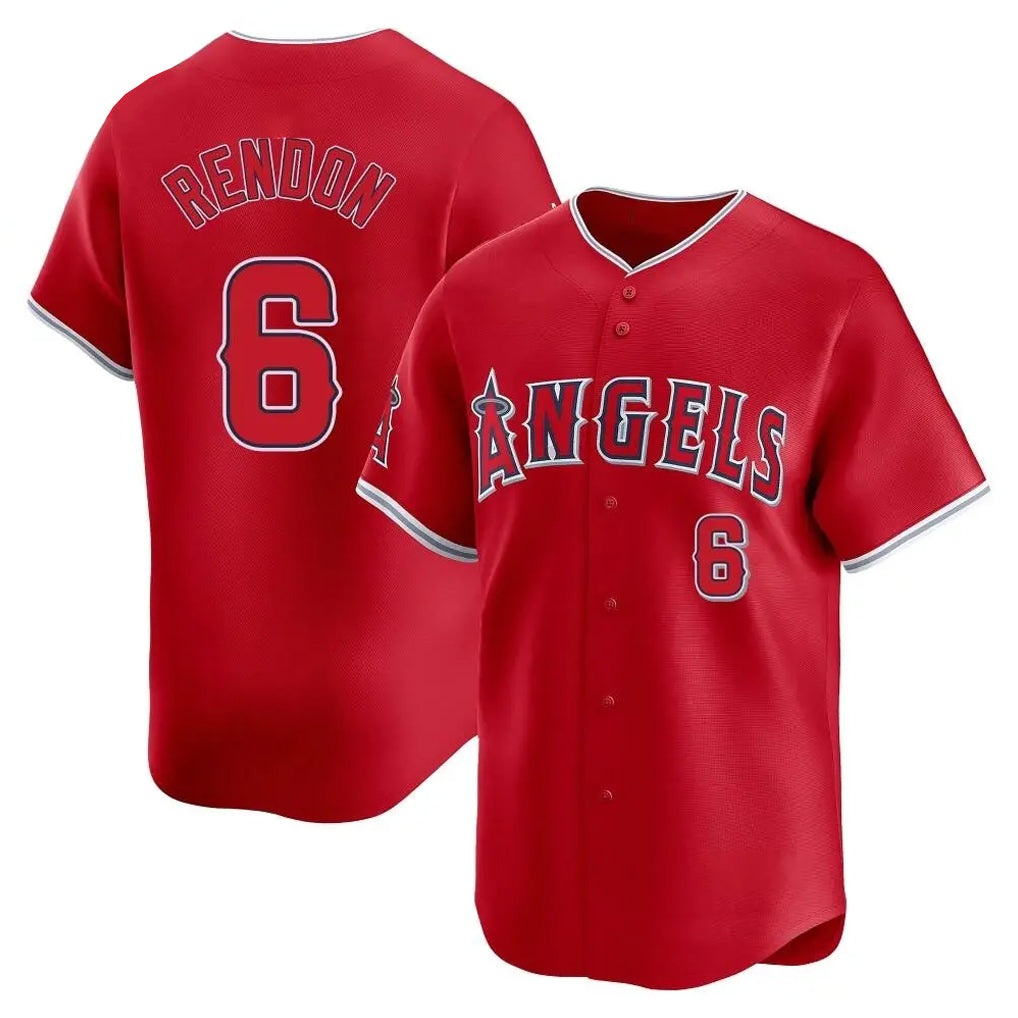 Elroe LA.Angels #6 Anthony Rendon Player Red Home Limited Stitched Jerseys
