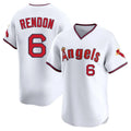 Elroe LA.Angels #6 Anthony Rendon Player White T-shirt Home Limited Stitched Jerseys