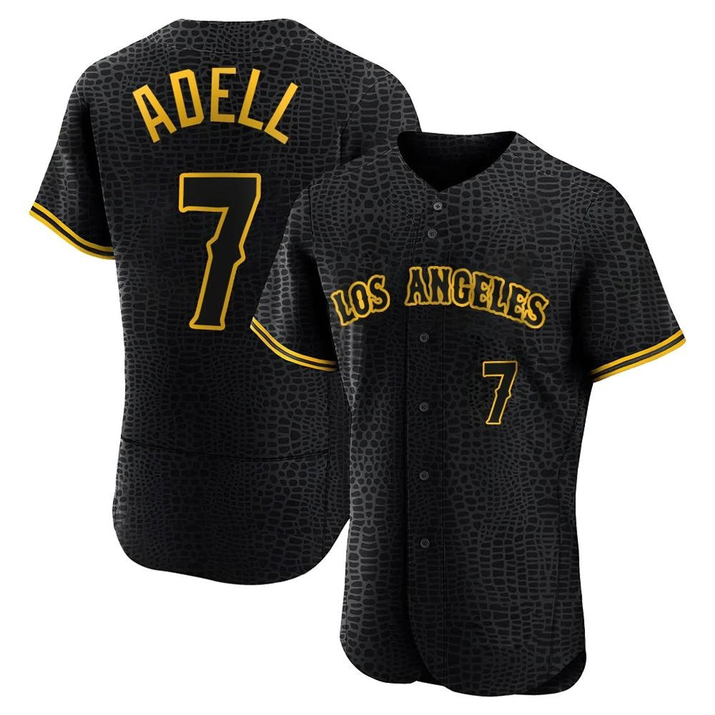 Elroe LA.Angels #7 Jo Adell Player Black Snake Skin City Limited Elite Home Stitched Jerseys