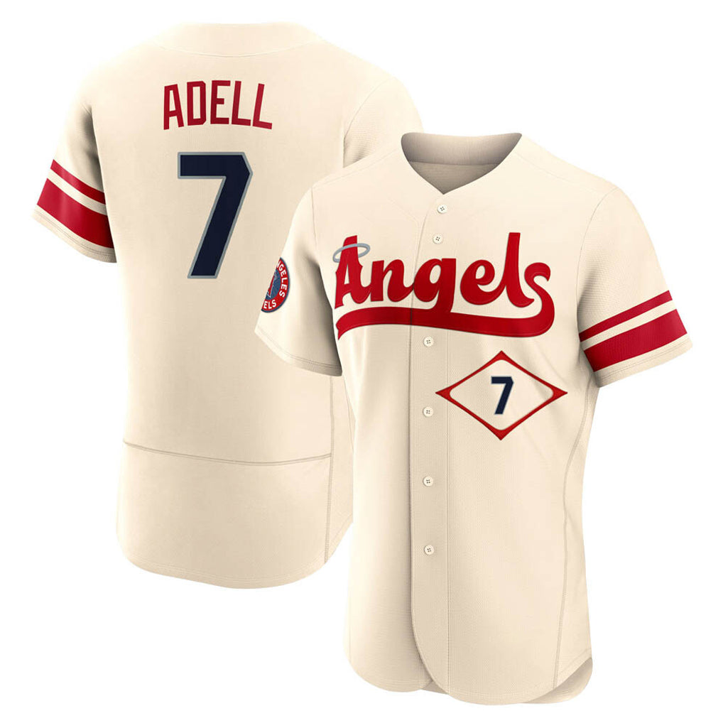 Elroe LA.Angels #7 Jo Adell Player Cream City Connect Limited ELite Home Stitched Jerseys