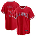 Elroe LA.Angels #7 Jo Adell Player Red Home Game Stitched Jerseys