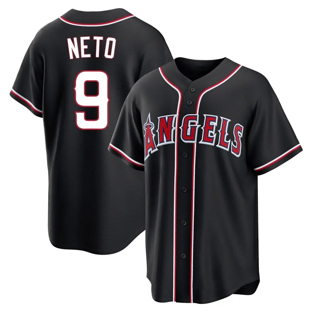 Elroe LA.Angels #9 Zach Neto Player Black Fashion Out Home Game Stitched Jerseys