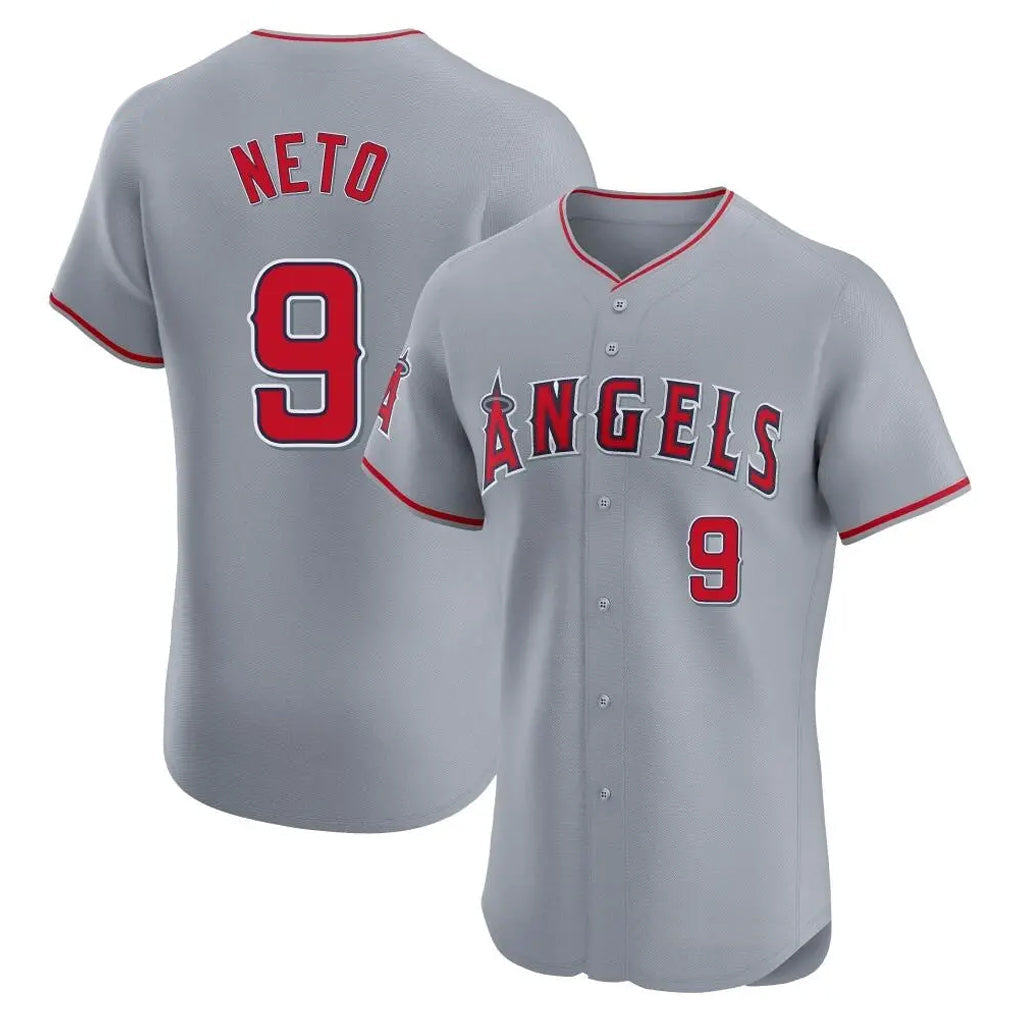Elroe LA.Angels #9 Zach Neto Player Gray Home Limited Elite Stitched Jerseys