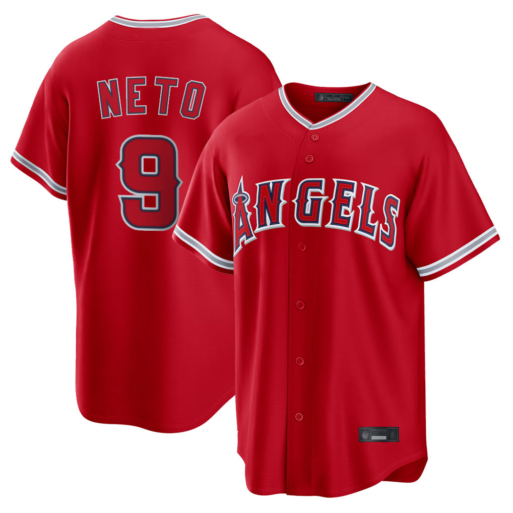 Elroe LA.Angels #9 Zach Neto Player Red Home Game Stitched Jerseys
