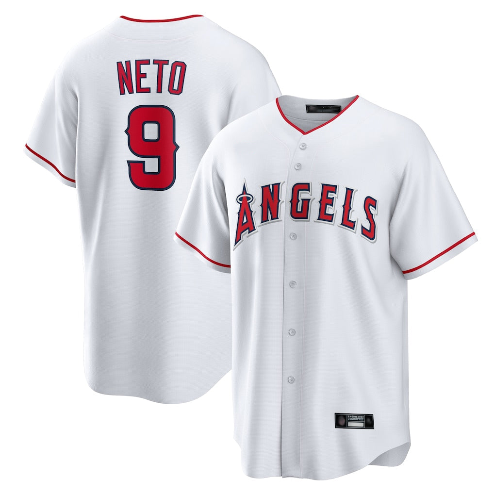 Elroe LA.Angels #9 Zach Neto Player White Home Game Stitched Jerseys