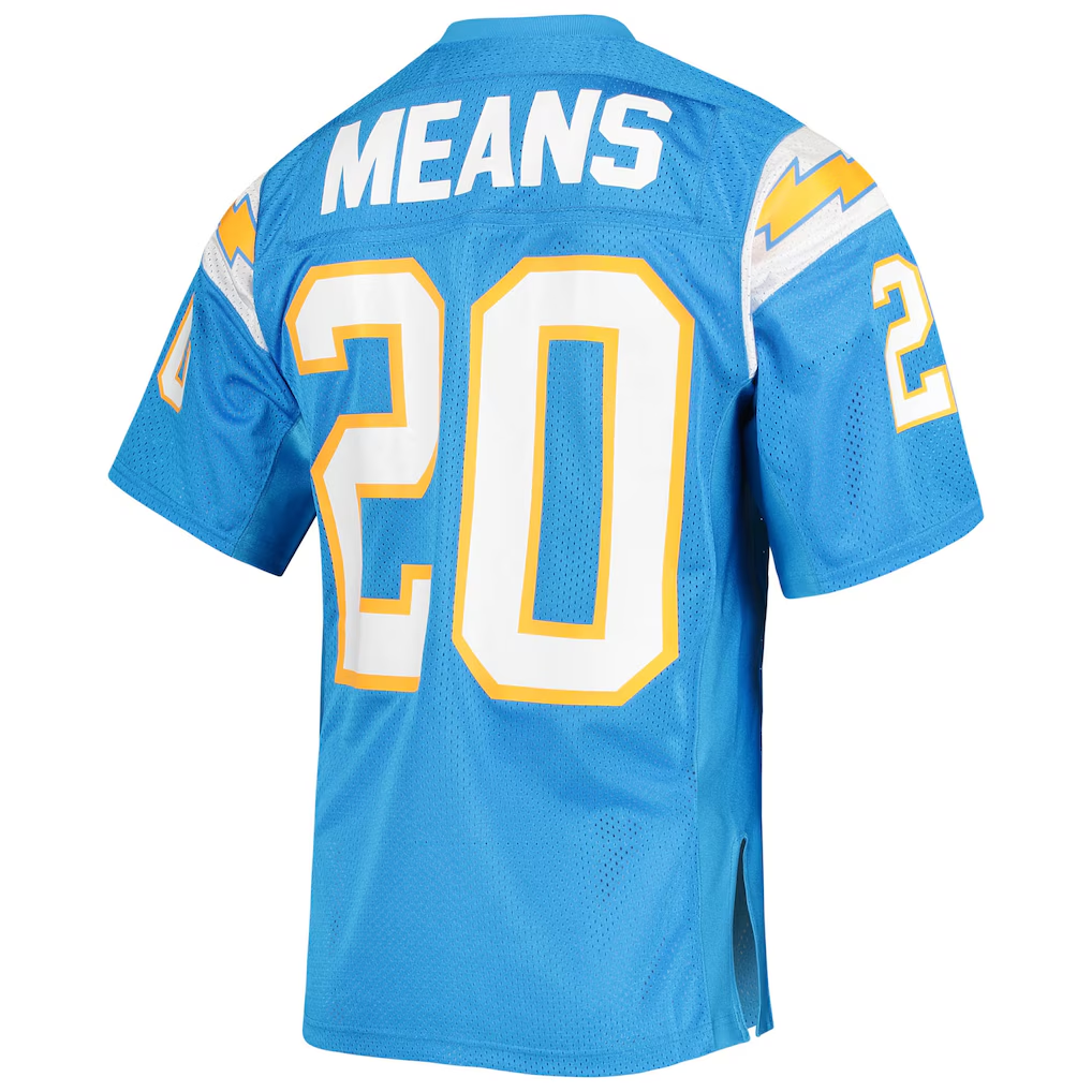 Elroe LA.Chargers 1994 #20 Natrone Means Mitchell & Ness Powder Blue Authentic Throwback Retired Player Jersey